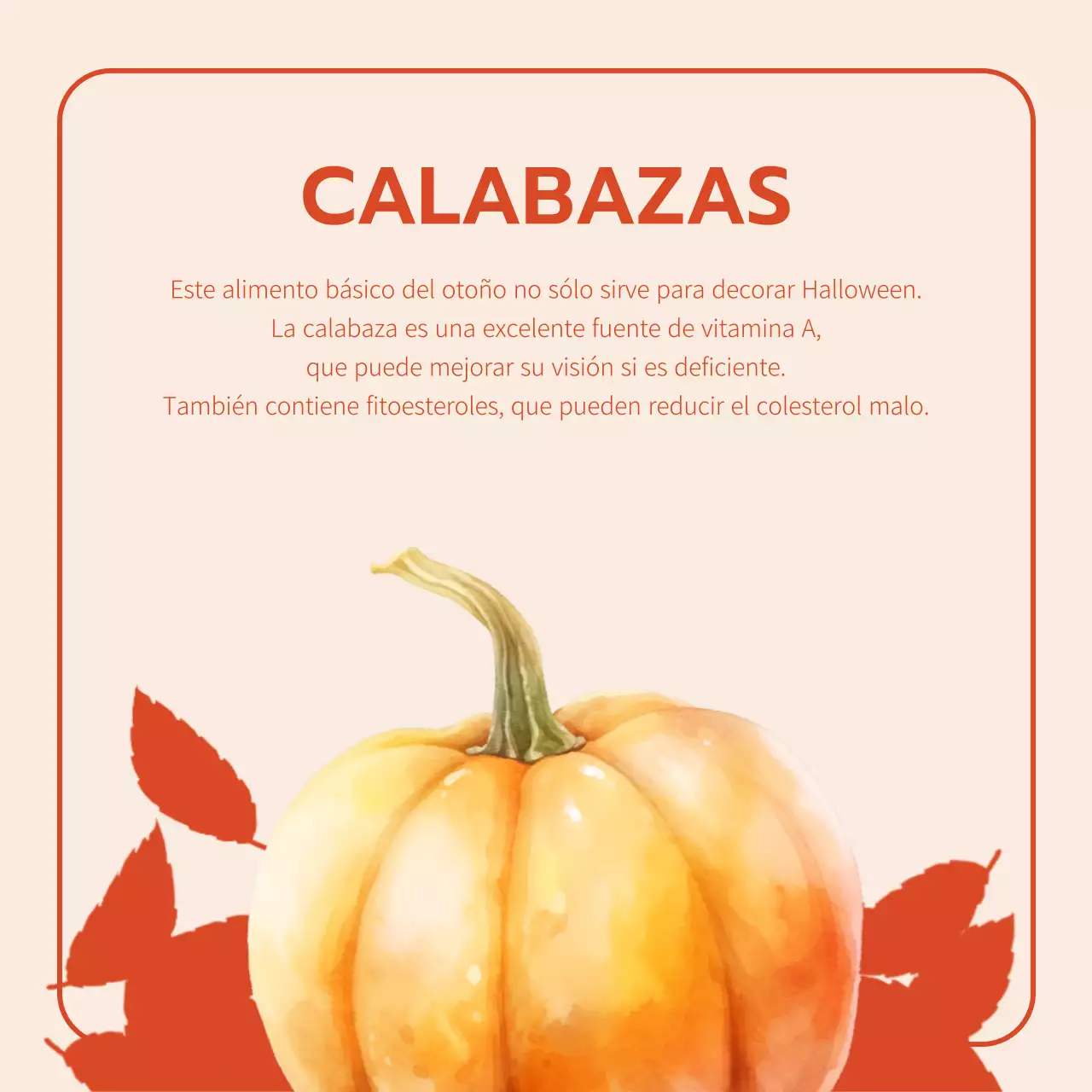 Promociona la fruta de temporada vintage en naranja y beige