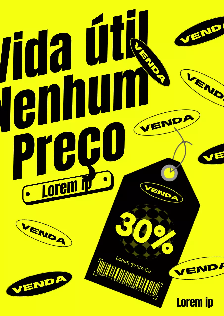 Promova descontos de quantidade limitada com um toque de preto e amarelo