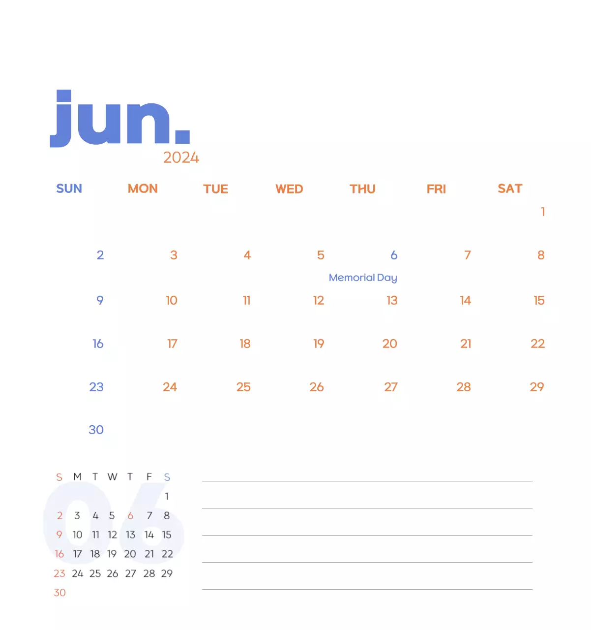 Work calendar with beautiful illustrations