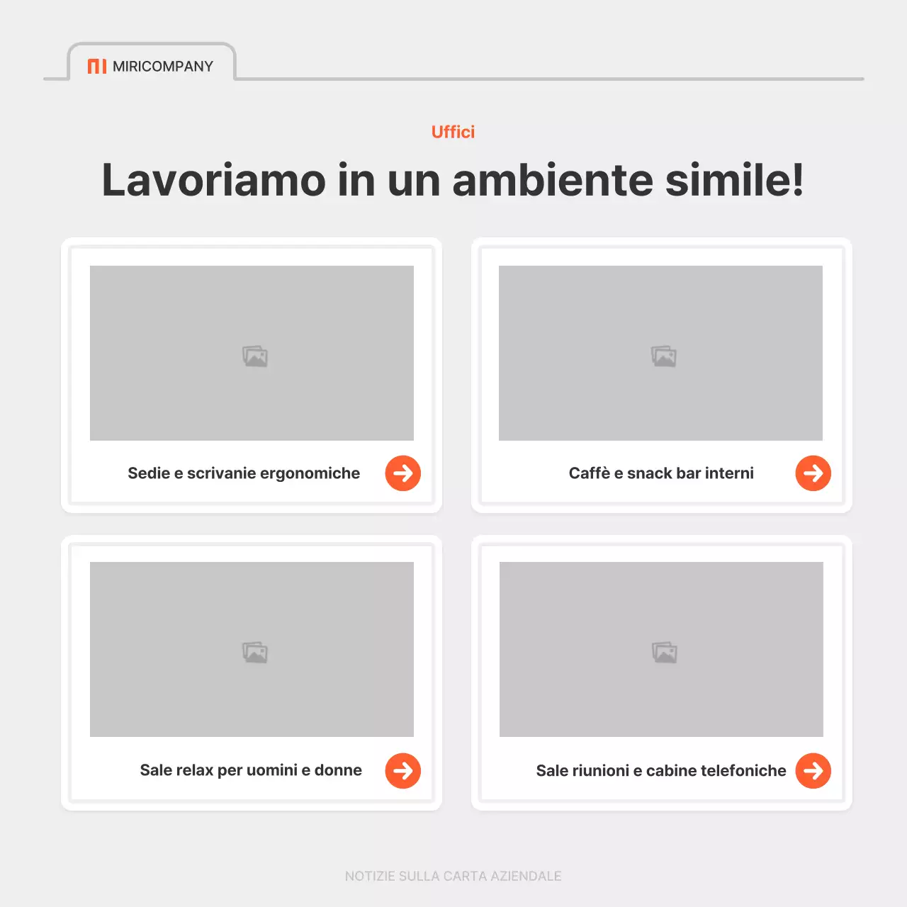 Un semplice annuncio di lavoro aziendale in rosso e grigio