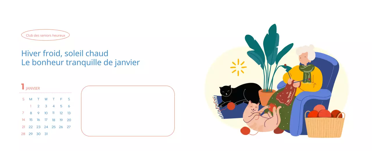 Calendrier de travail avec de belles illustrations