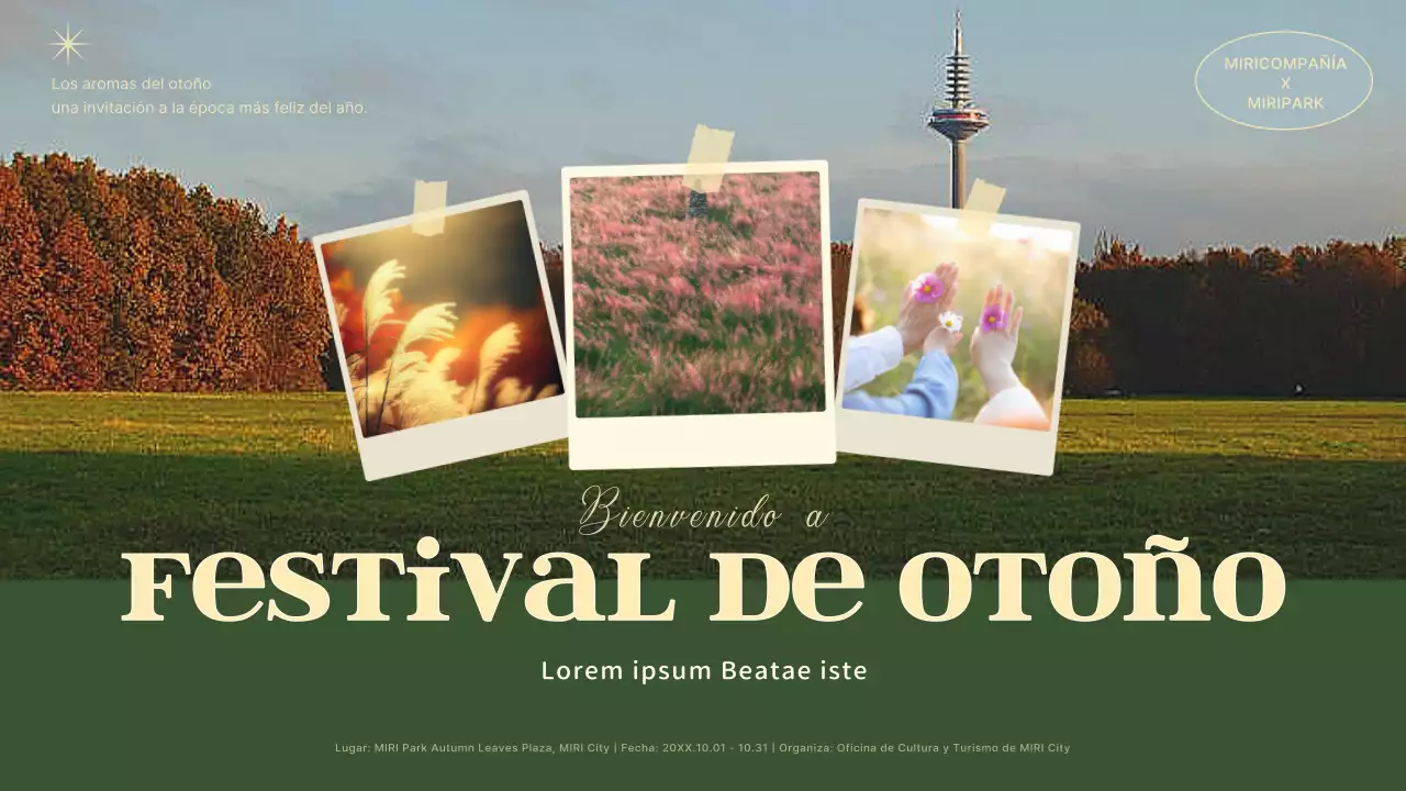 Un planificador de fiestas de otoño sencillo y moderno en verde y beige