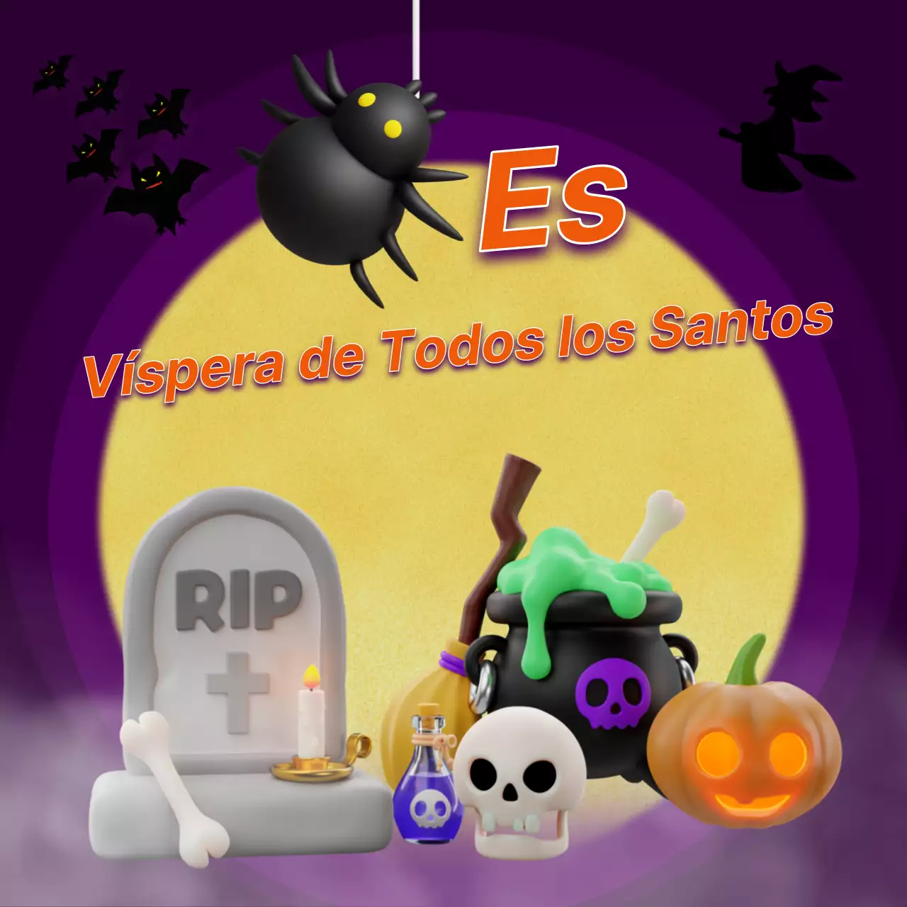 Promueva ideas fantásticas para Halloween en morado y naranja