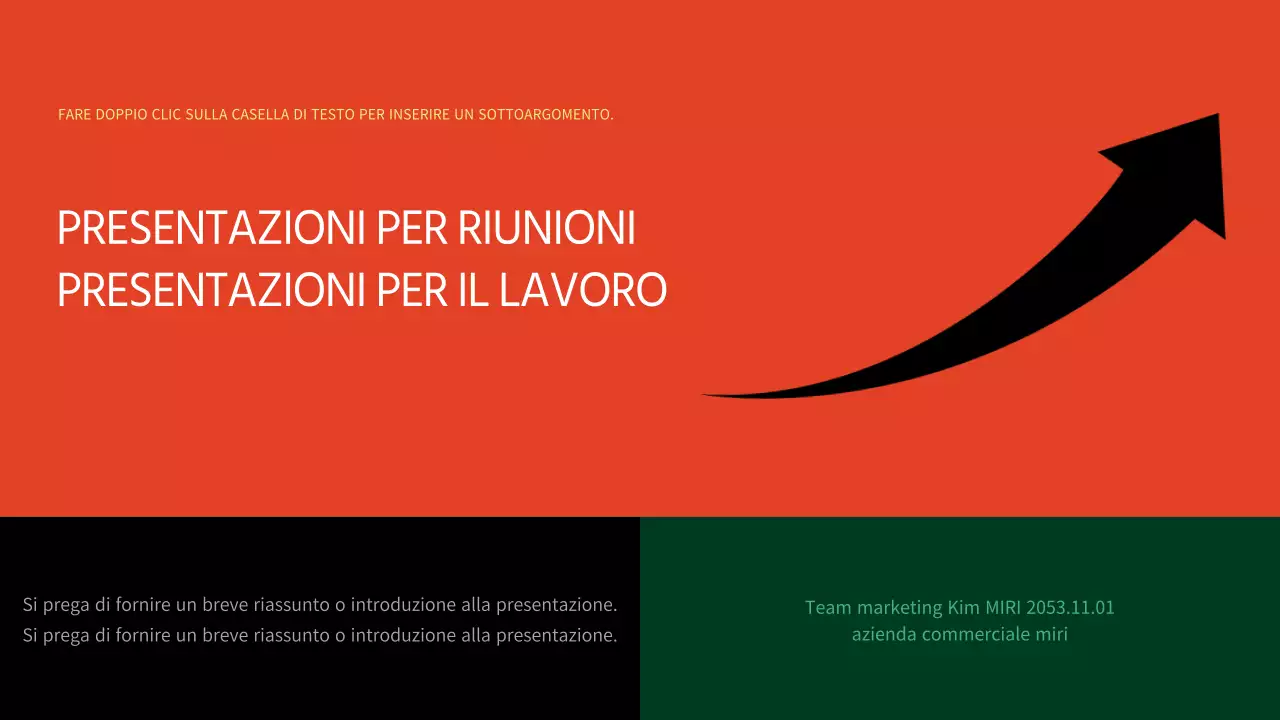 Agenda di riunione semplice in arancione e verde