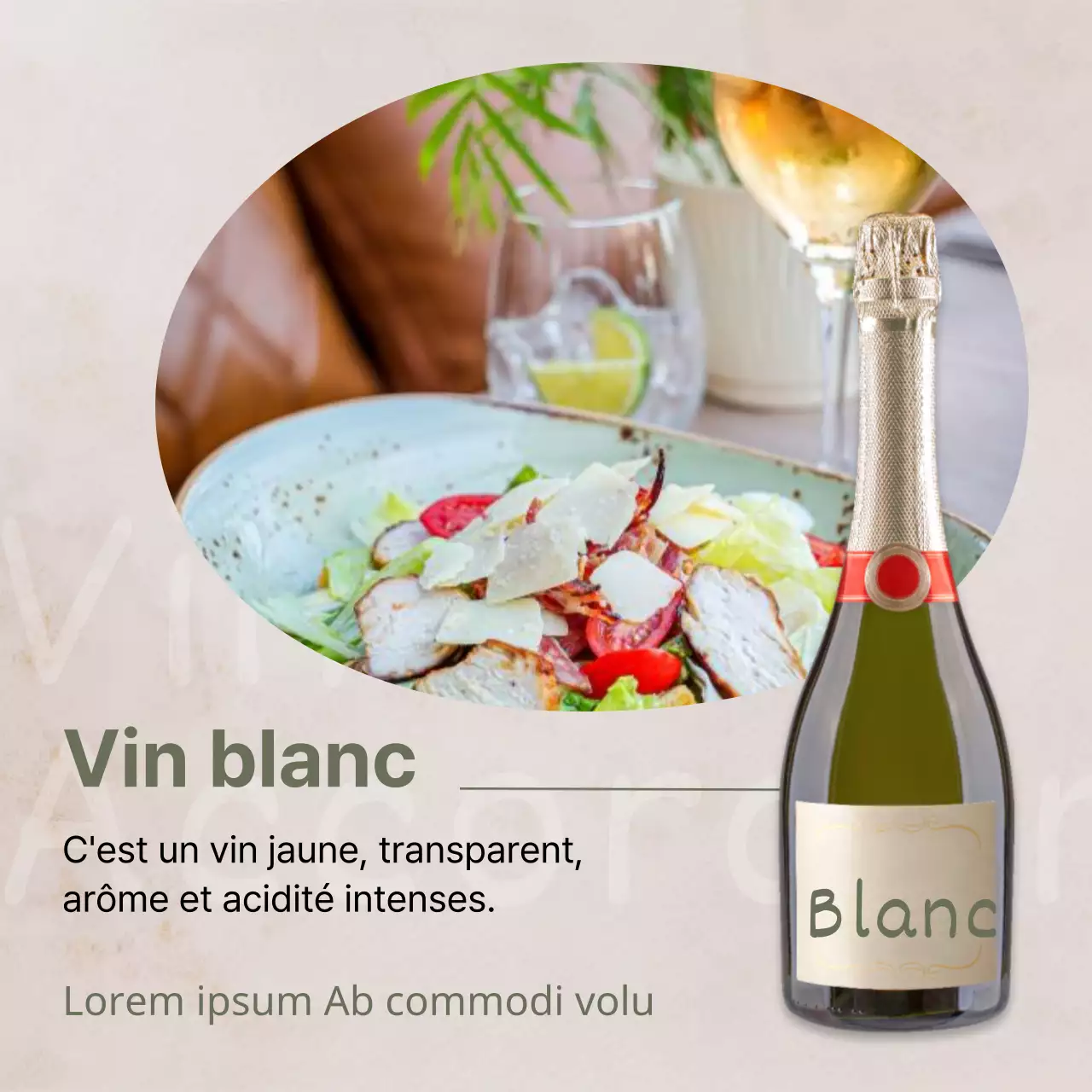 Promouvoir un simple magasin de vin en beige