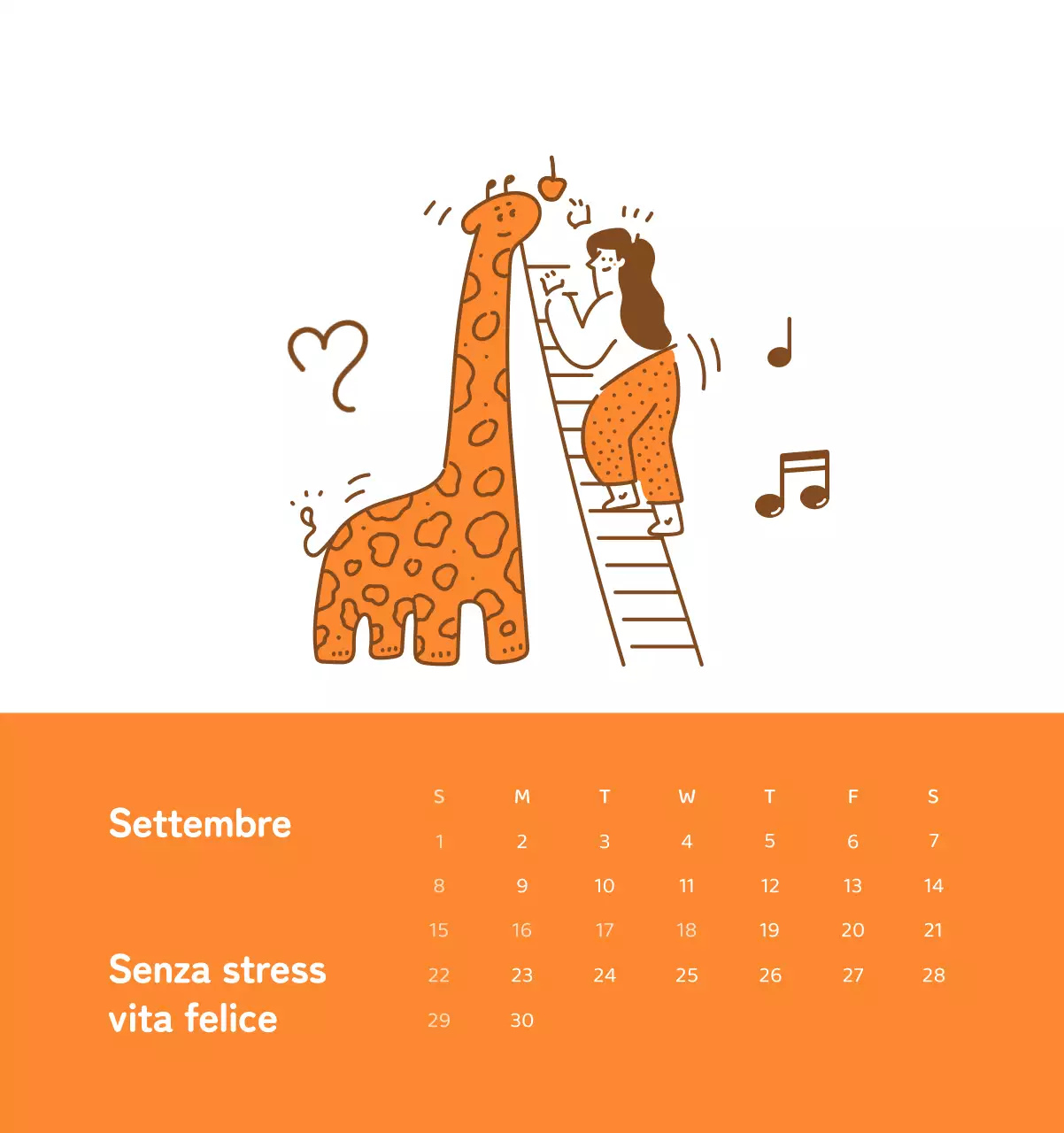 Un calendario con illustrazioni colorate ed emozionali