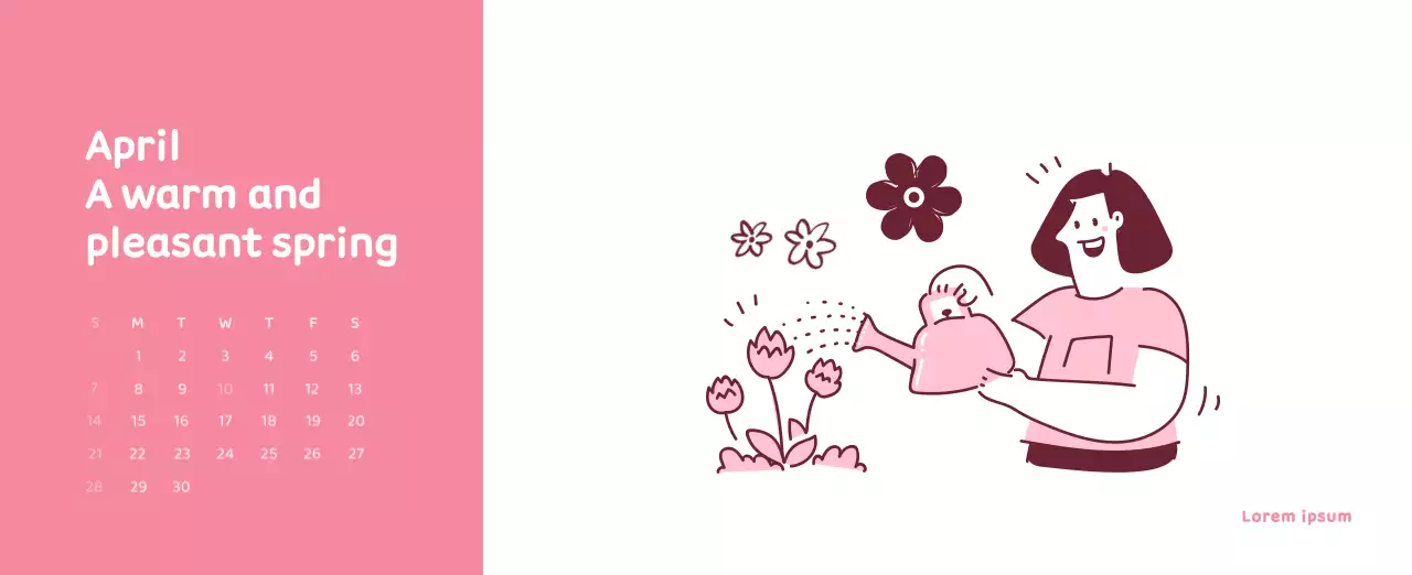 Lịch với hình ảnh minh họa đầy cảm xúc với nhiều màu sắc khác nhau