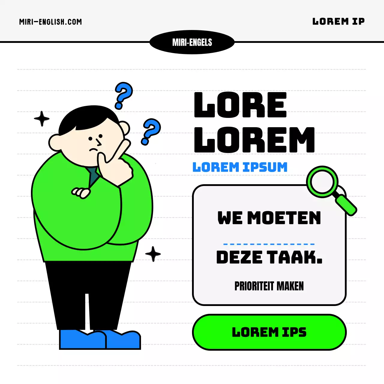 Kitscherig blauw en chartreuse zakelijk Engels promoten