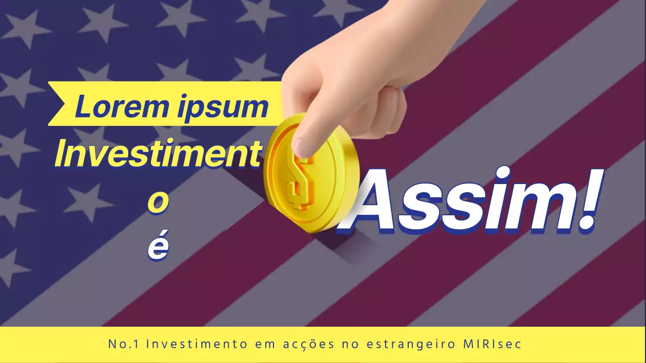 Um simples post amarelo e azul sobre o investimento em acções americanas