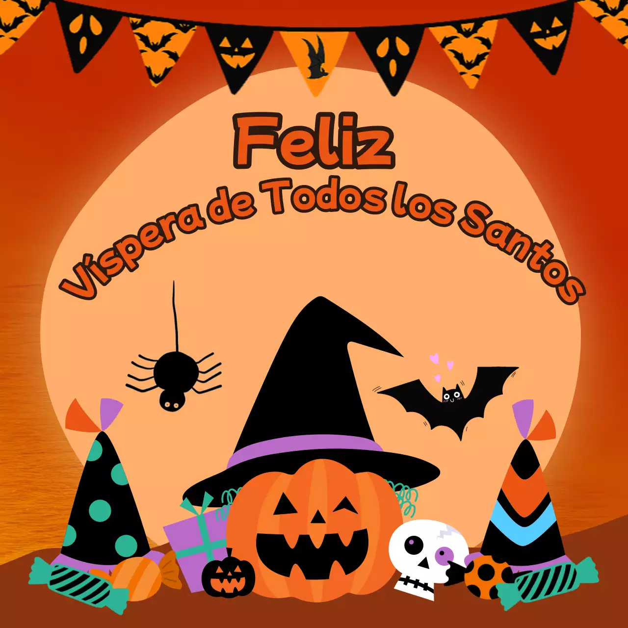 Promueve bonitas ideas de decoración de Halloween en naranja