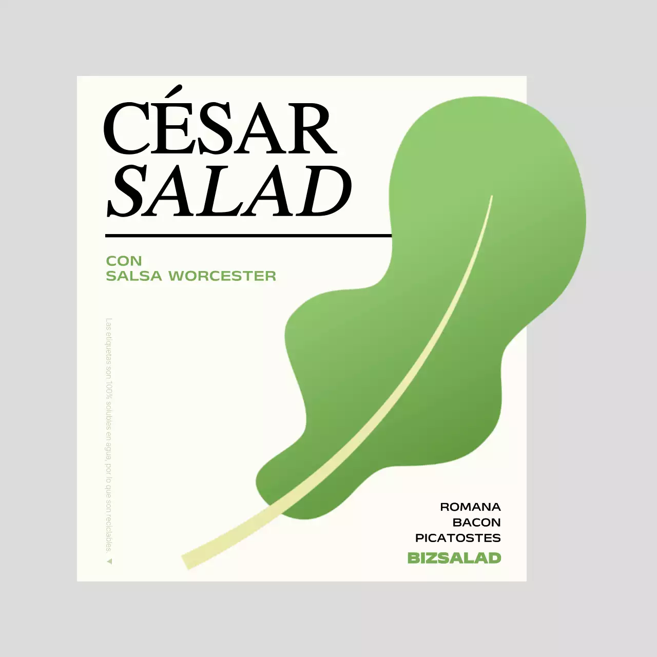 Etiquetas para ensaladas con ilustraciones de verduras verdes y rojas