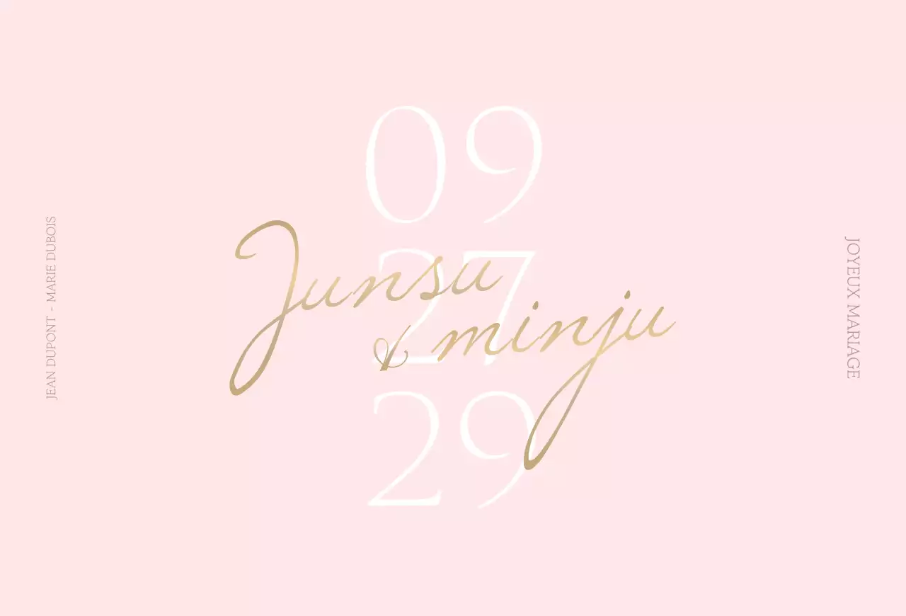 Invitations de mariage simples dans les tons roses