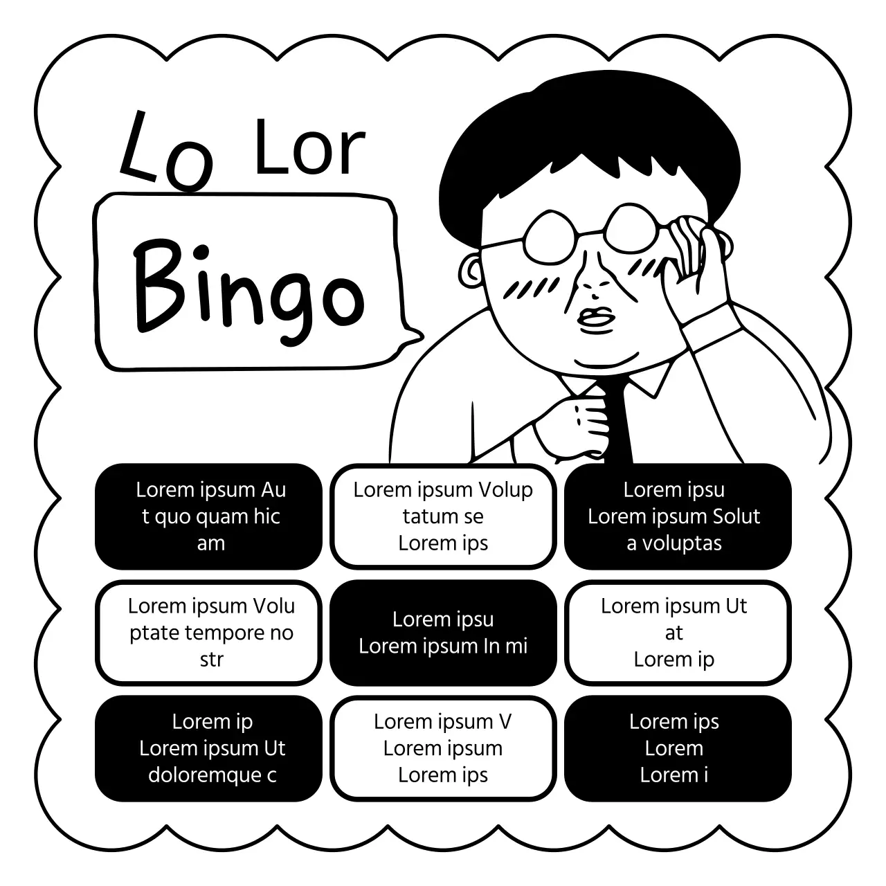 Anuncios de prueba en blanco y negro, enfermizos