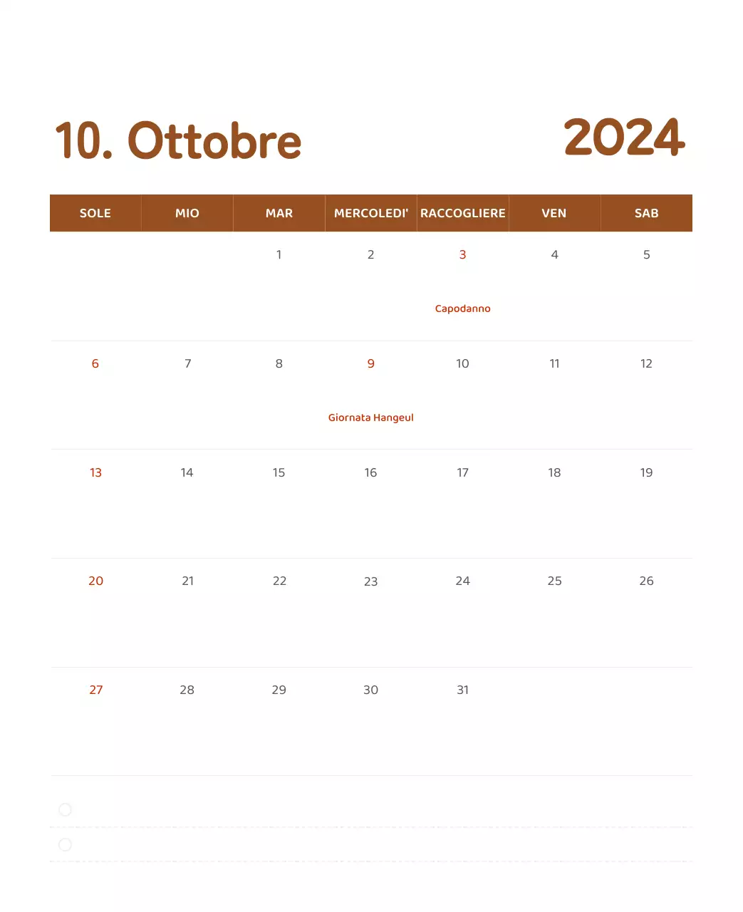 Un calendario con illustrazioni colorate ed emozionali