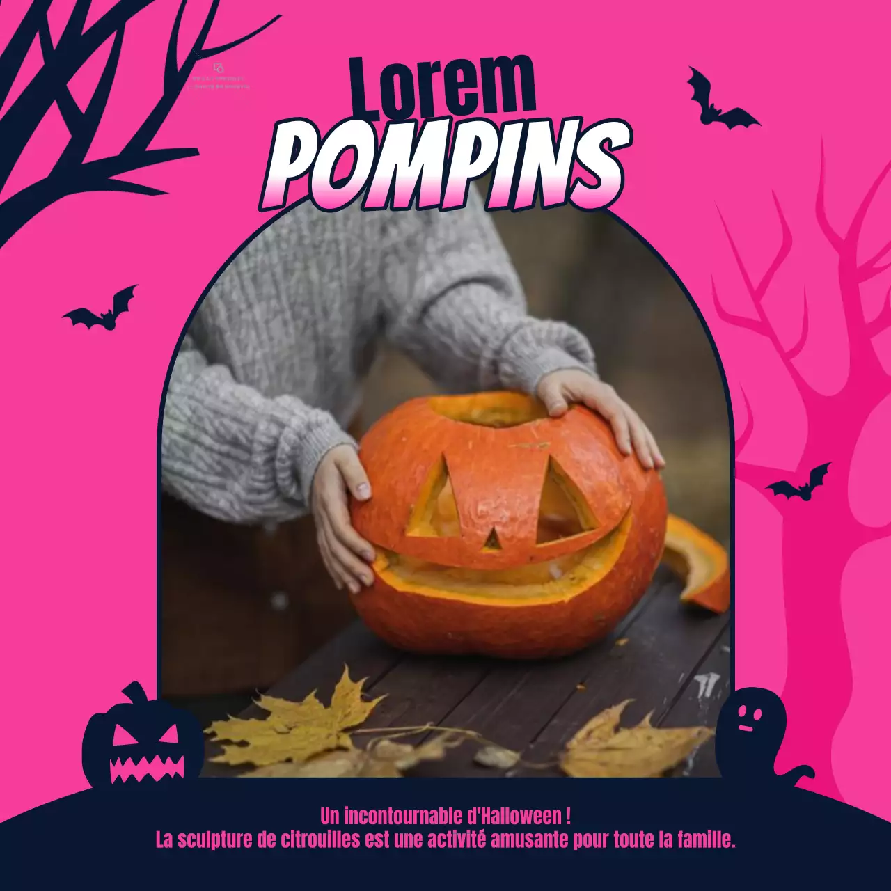 Idées de décoration pour Halloween avec des illustrations d'ombres plates en deux tons