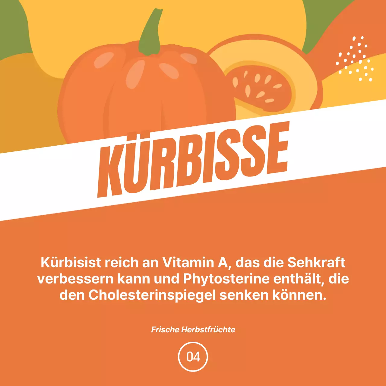 Fördern Sie saisonale Früchte mit einem Hauch von Orange und Grün