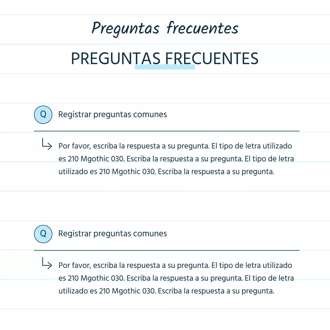 Un briefing de producto narrativo sencillo en azul y azul claro