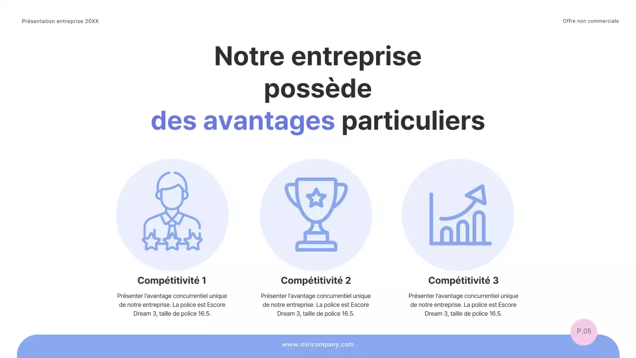 Une proposition d'offre simple et réussie en bleu