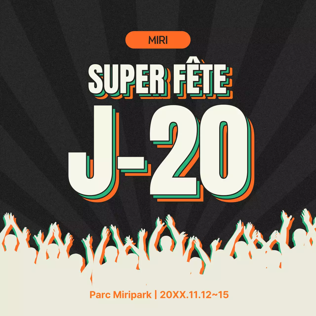 Promouvoir un festival de musique rétro en beige et orange