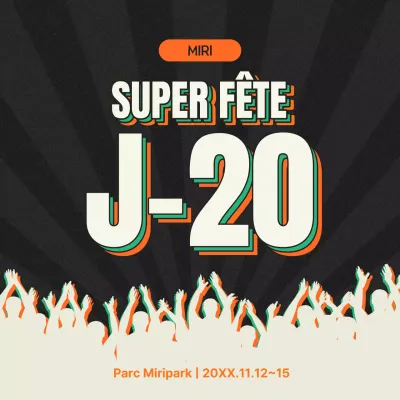 Promouvoir un festival de musique rétro en beige et orange