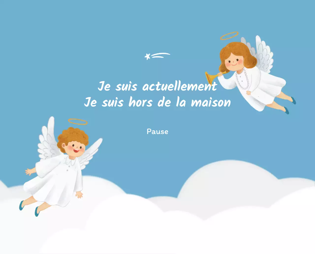 Un calendrier dévotionnel avec des illustrations douces et des versets bibliques sur un fond bleu clair.