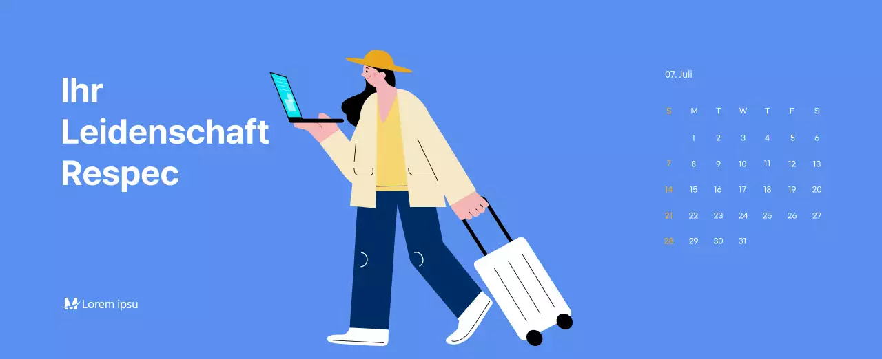 Motivationskalender mit energiegeladenen Illustrationen und positiven Zitaten auf hellblauem Hintergrund