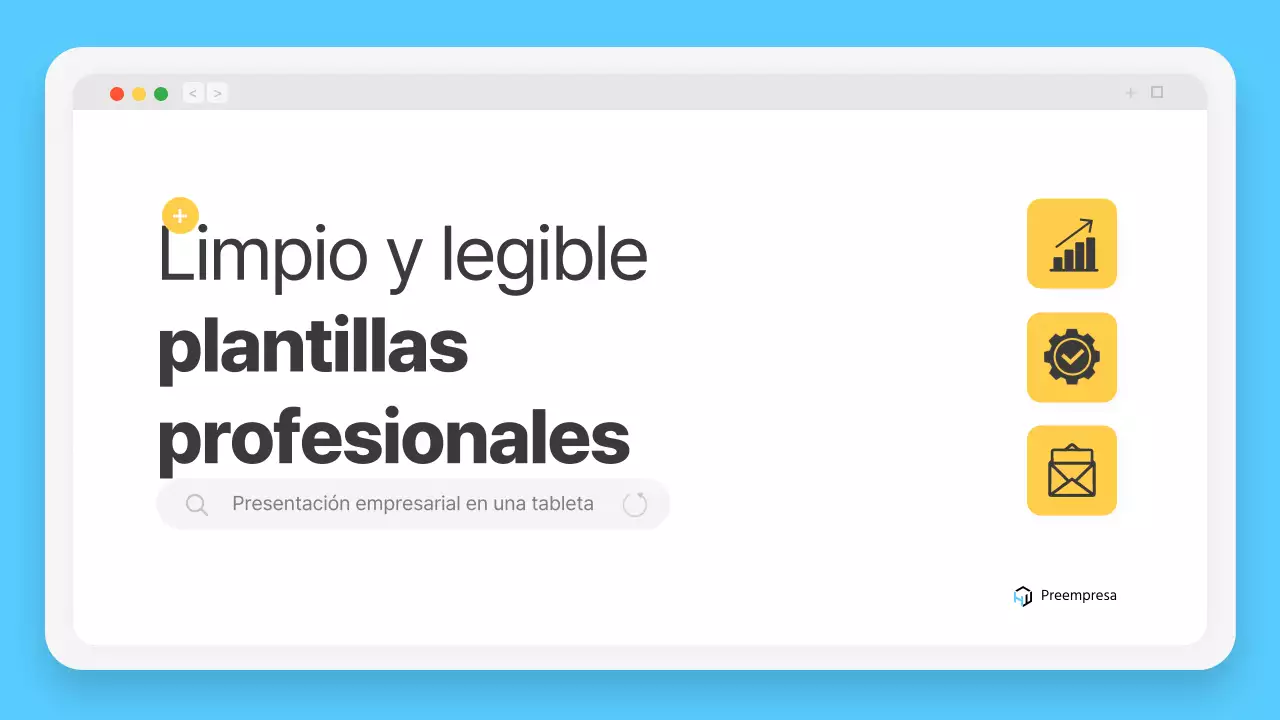 Marco de navegador sencillo en azul claro Perfil de la empresa