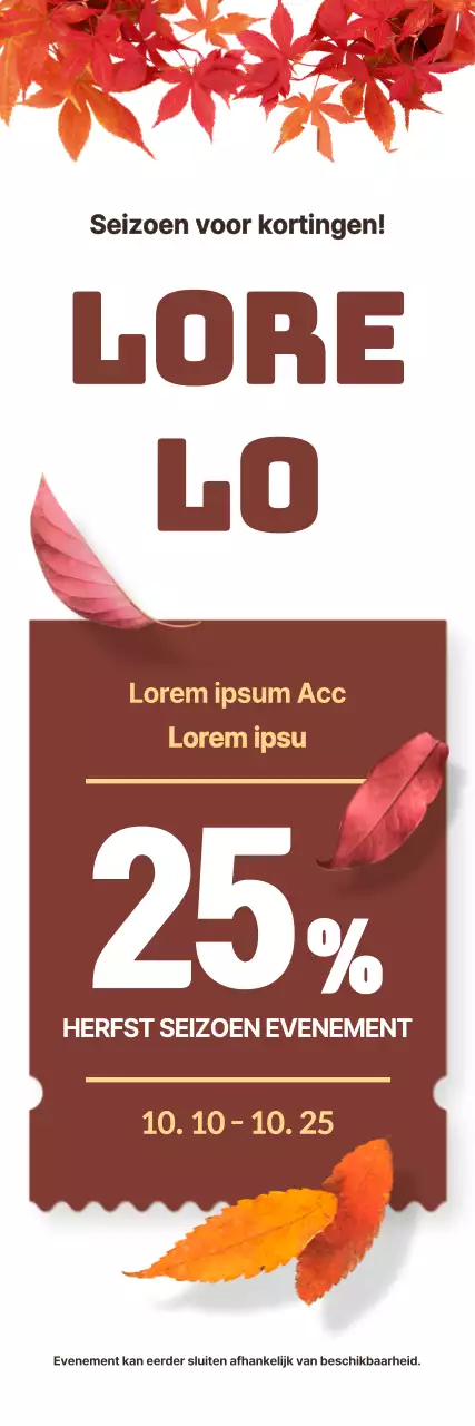 Herfstverkoop evenement met herfstbladeren en gebladerte op een witte achtergrond