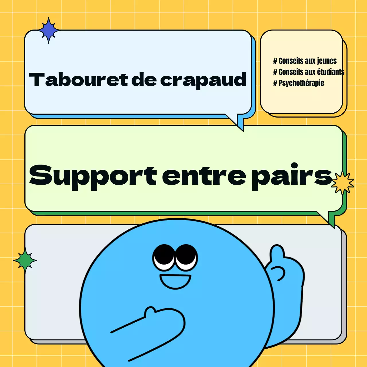 Promouvoir un centre de jeunesse simple, jaune et bleu clair