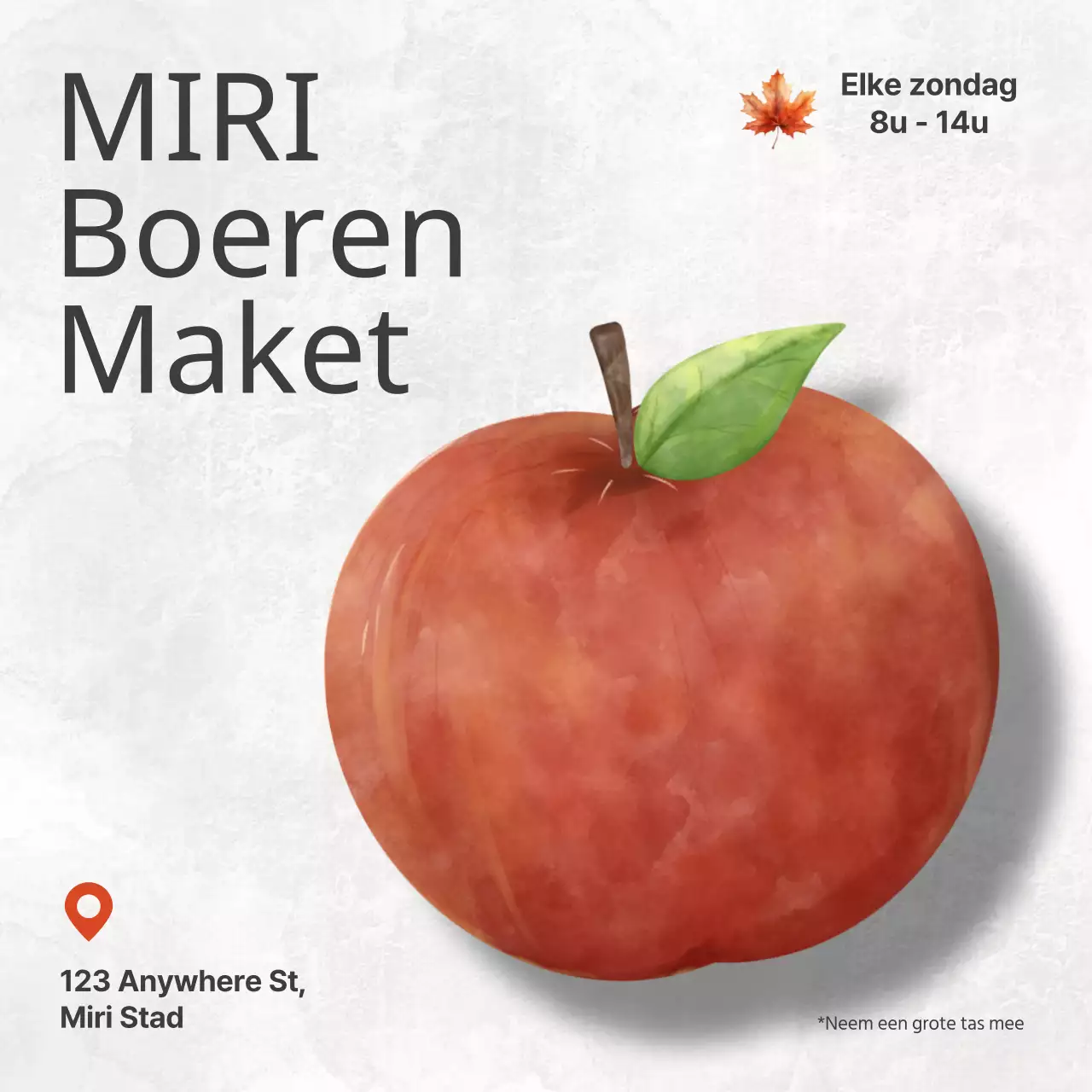 Een witte, minimalistische lokale markt promoten