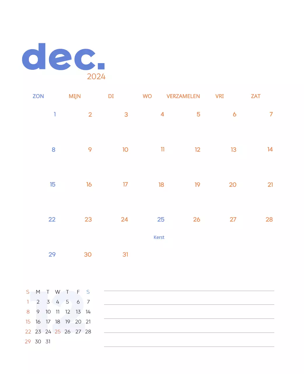 Werkkalender met prachtige illustraties