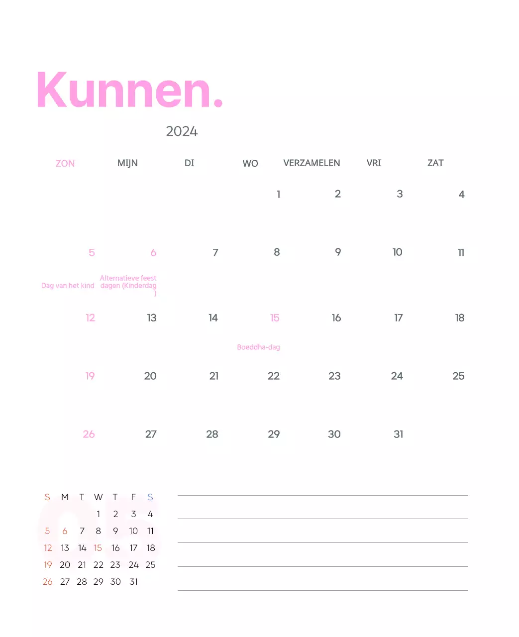 Werkkalender met prachtige illustraties