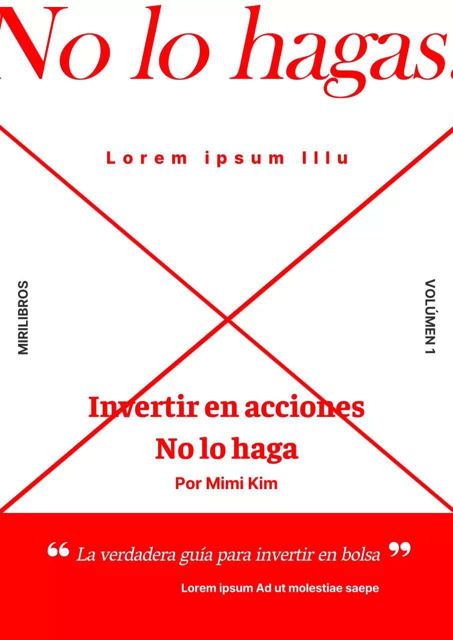 Portada de libro básico de inversión bursátil en rojo y blanco