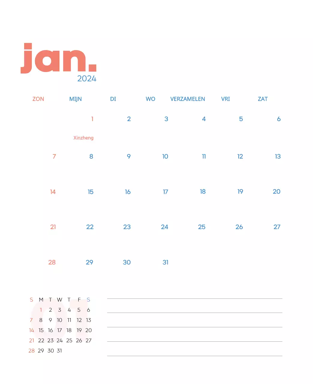 Werkkalender met prachtige illustraties