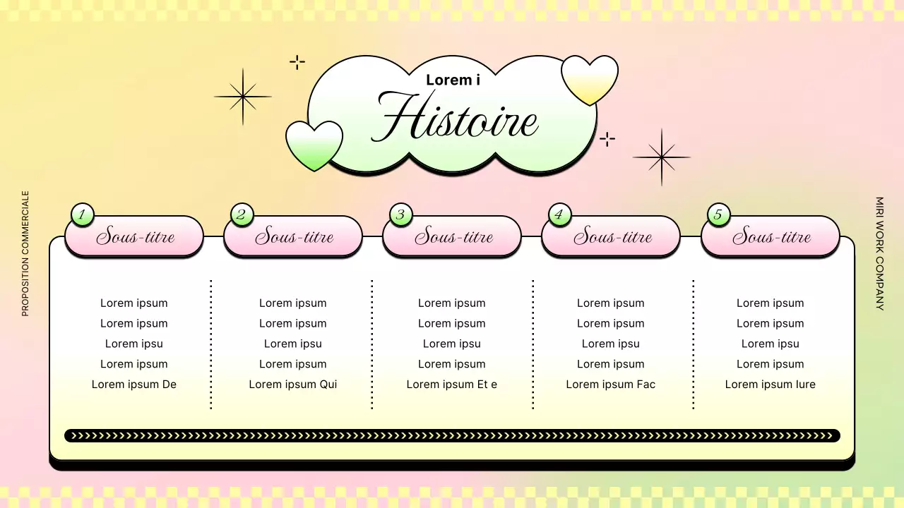 Rapports d'activité tendance en rose et jaune