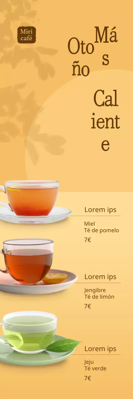 Presentamos la otoñal carta de tés de café amarillos