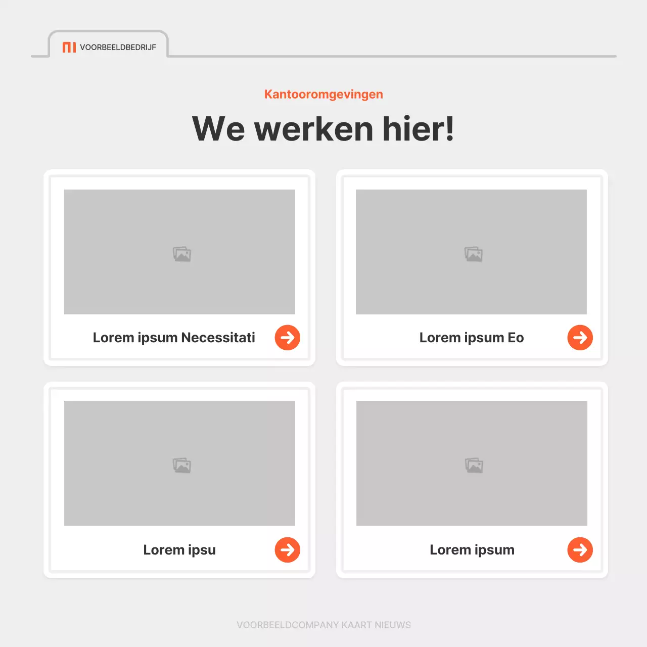 Een eenvoudige bedrijfsvacature in rood en grijs