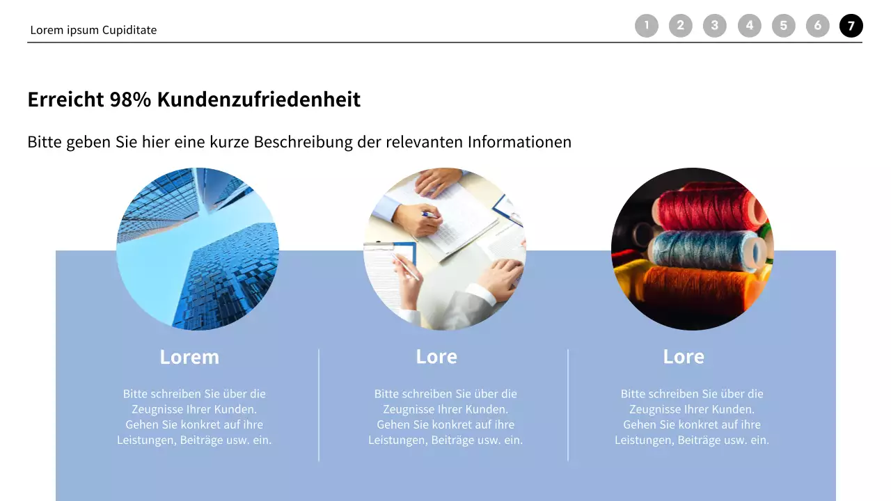 Modernes Meeting Business Firmenprofil in blau