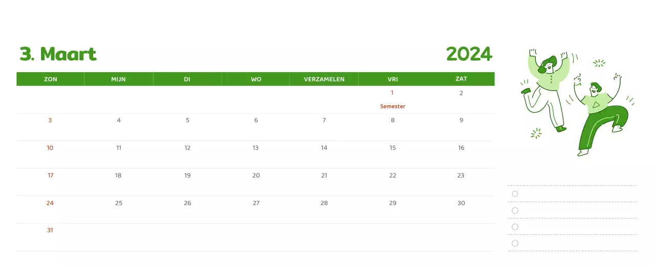 Een kalender met kleurrijke, emotionele illustraties