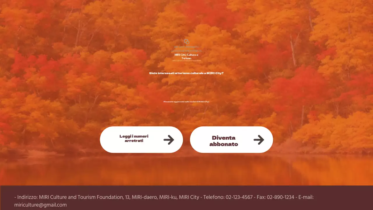 Promuovere una semplice newsletter turistica locale con accenti arancioni