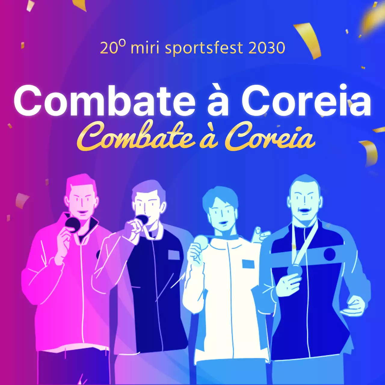 Promover o apoio aos Jogos Asiáticos modernos em roxo e azul