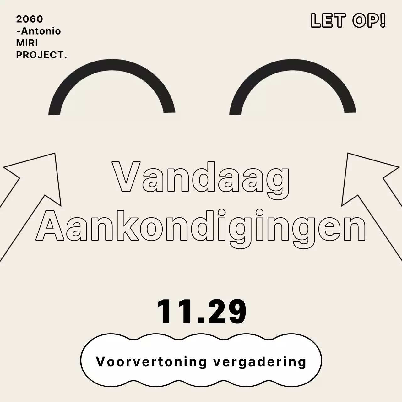 Trendy vergaderaankondigingen in beige en regenboogkleuren