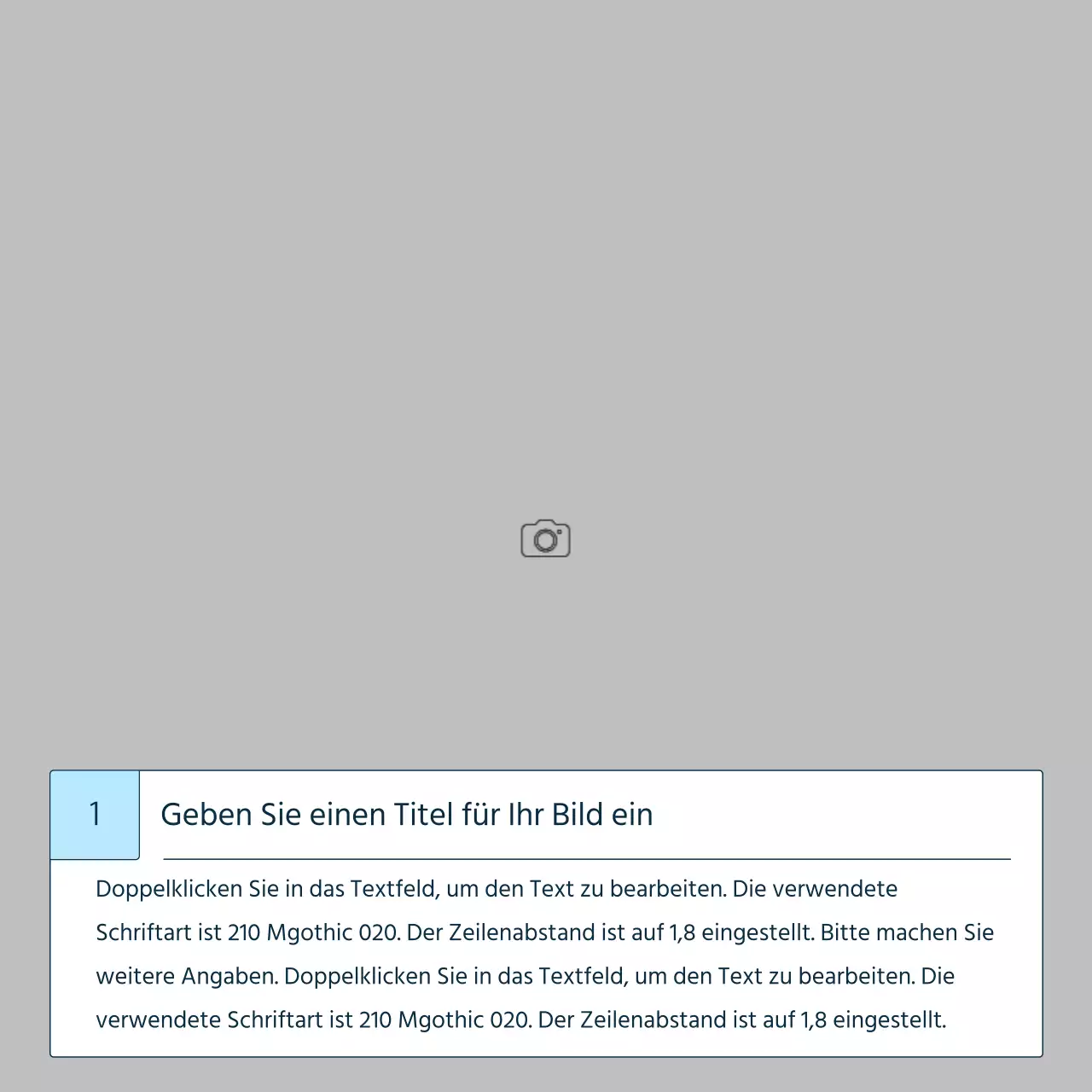 Ein einfaches Storytelling-Produktbriefing in Blau und Hellblau