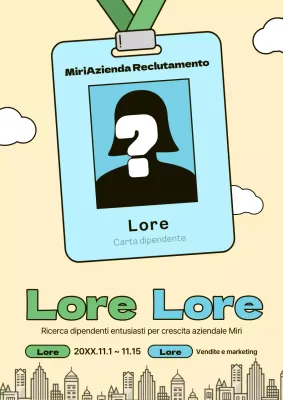 Un semplice annuncio di assunzione in verde e azzurro