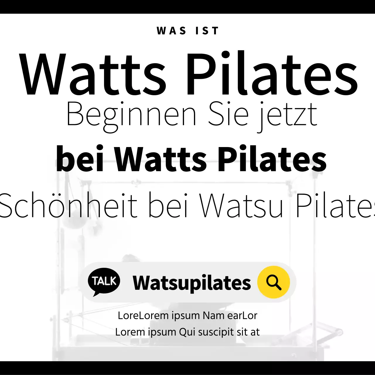 Förderung von modernem Pilates in Schwarz