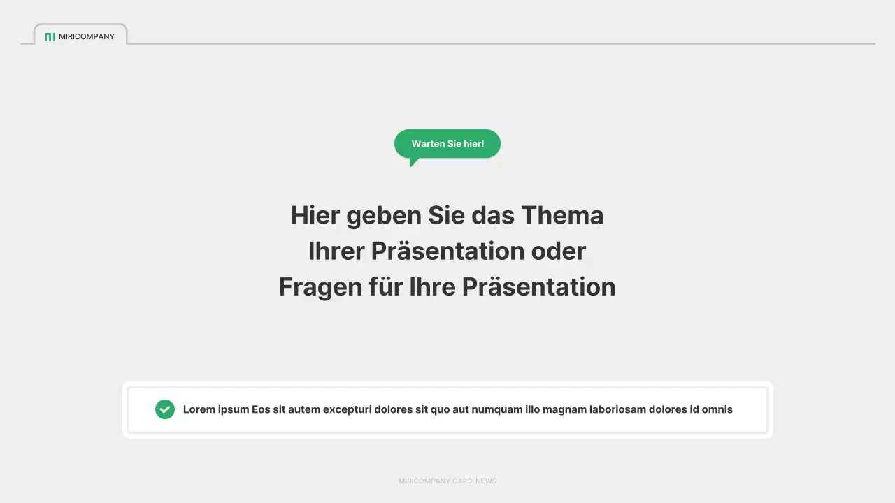 Ein einfaches grünes und graues Unternehmensprofil
