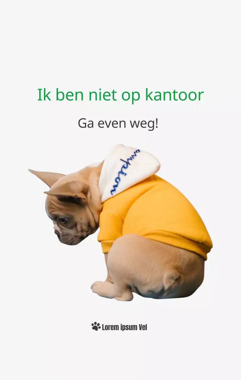 Een kalender met een afbeelding van een puppy en een schattige boodschap in groene accenten