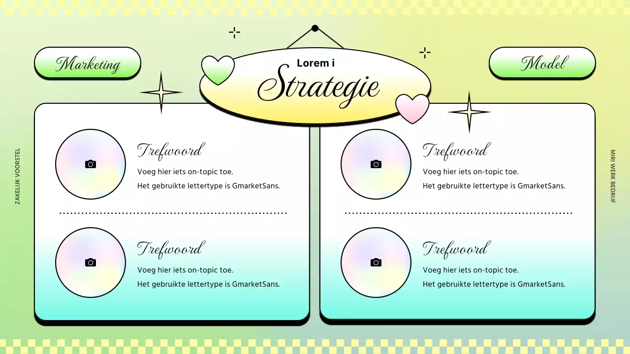 Trendy zakelijke rapporten in roze en geel