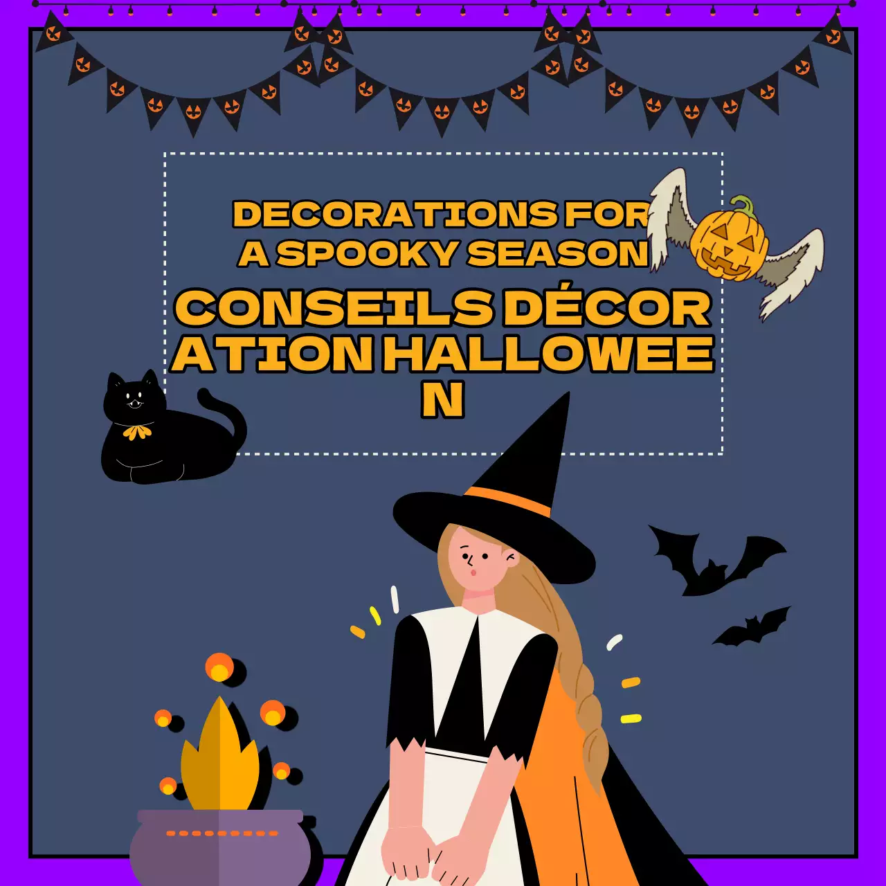 Promouvoir des idées de décoration fantastiques pour Halloween en violet et orange