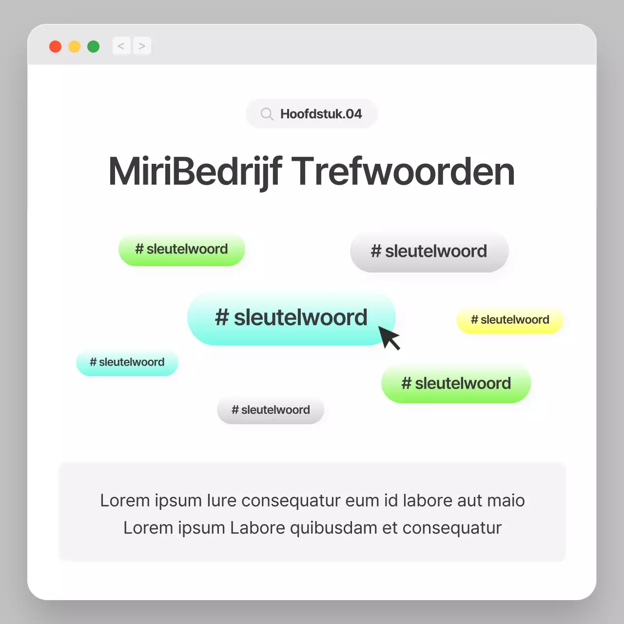 Bedrijfsprofiel met een eenvoudig grijs en wit browserconcept